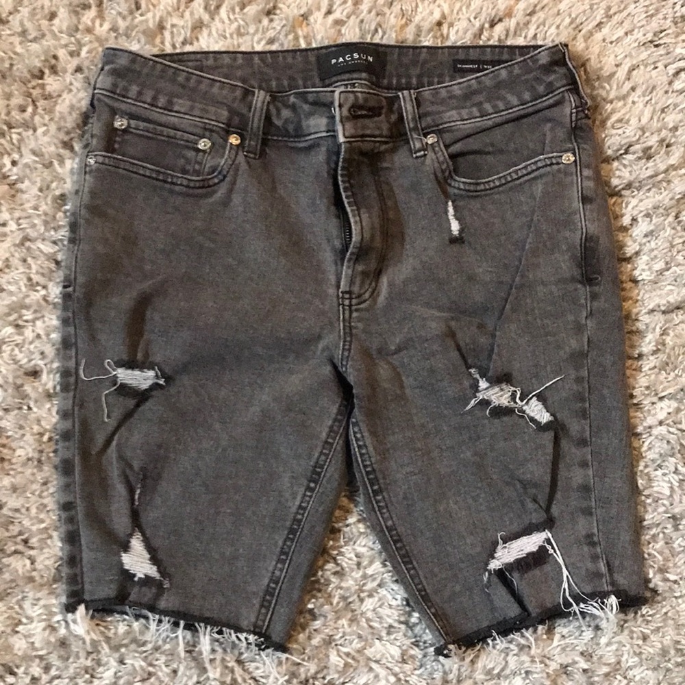 Mens grey jean shorts